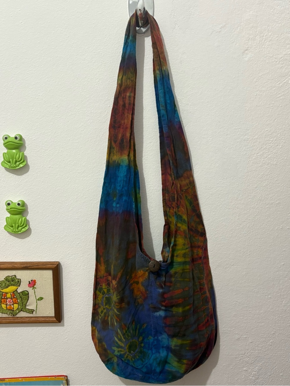 Boho Multicolor Tie-Dye Cotton Sling Cross Body Bag